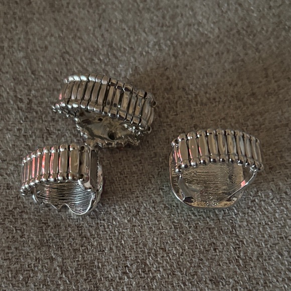 Cute Boho Silver and Stone Ring Bundle - Picture 2 of 2